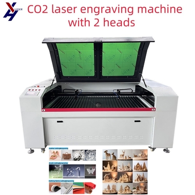 Υψηλής ακρίβειας 2 κεφαλές CO2 CNC ακρυλικό PVC Laser Cutting Graving Engraver Machine